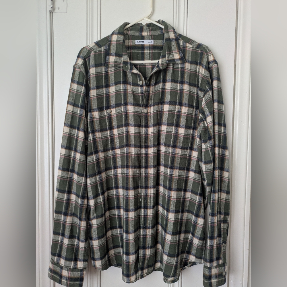 Sonoma Green Long Sleeve Flannel